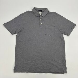 Patagonia Squeaky Clean Polo Shirt Men's M Black Gray Striped Organic Cotton